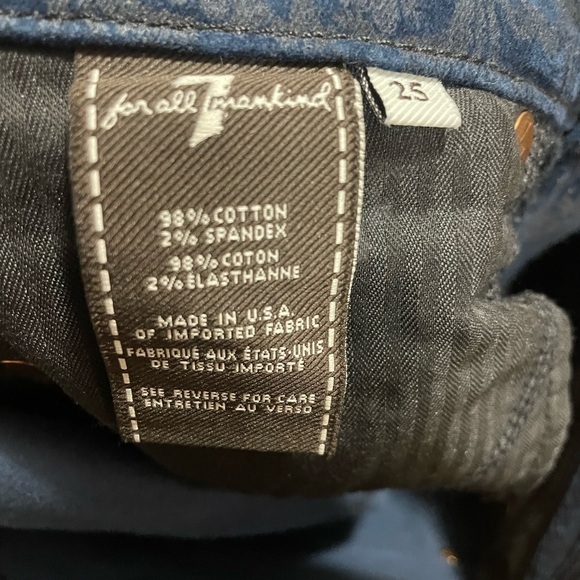 7 FOR ALL MANKIND BLUE VELVET JEANS PANTS 25 - Picture 4 of 9